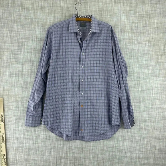 Thomas Dean Shirt Long Sleeve Button Down Mens XL Purple 2500 - Picture 1 of 9